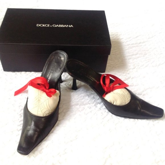 Auc D&G Leather black clouse toe mules 7 - Picture 1 of 6